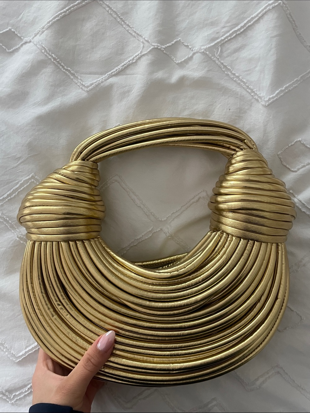 Gold Noodle Statement Handle Bag